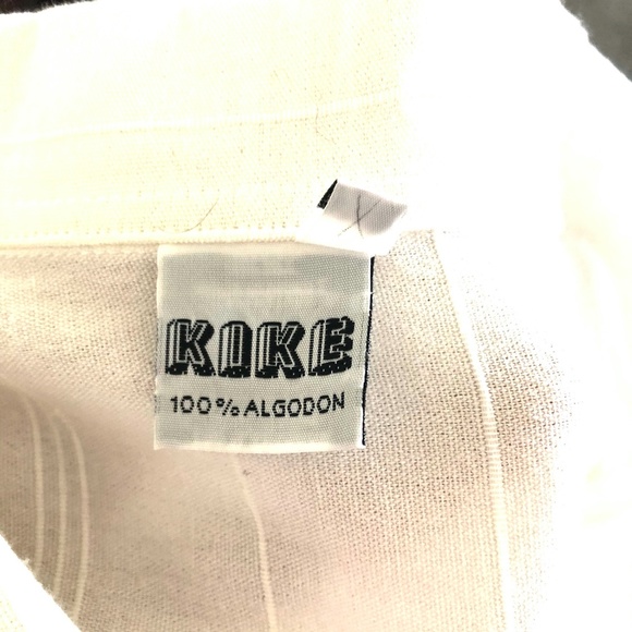 🛑SOLD🛑 100% Cotton White Bohemian Lace Up V-Neck Shirt - Picture 4 of 4